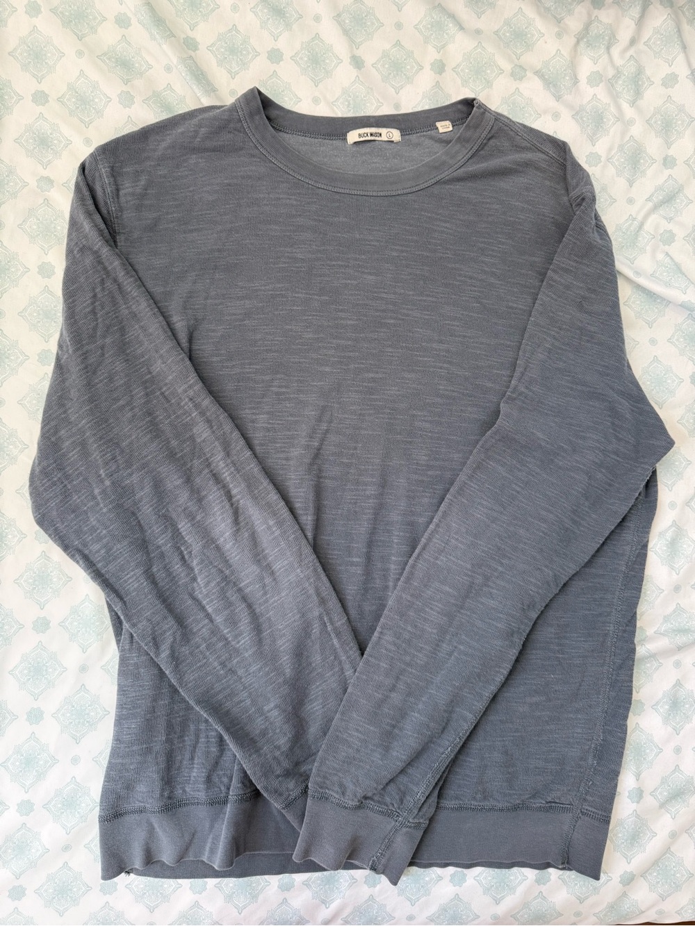 Buck Mason Long-Sleeve Crewneck Shirt - Slate Gray